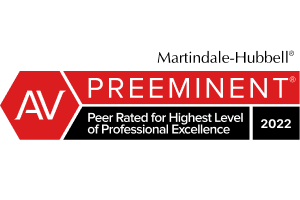 Martindale-Hubbell Peer Rated for highest level of professional excellence badge